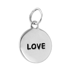sterling silver small 'love' pendant
