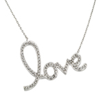 wholesale sterling silver cz love pendant necklace