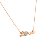 sterling silver rose gold plated cz pendant necklace