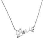 wholesale sterling silver cz love pendant necklace