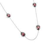 wholesale sterling silver cz red pearl shape pendant necklace