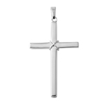 sterling silver high polish large cross pendant with wire center