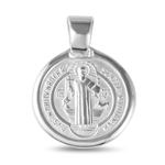 sterling silver high polish st. benedict medallion 18mm