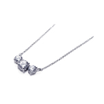 wholesale sterling silver 3 cz pendant necklace