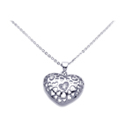 sterling silver heart pendant necklace