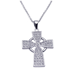 sterling silver celtic cross cz necklace