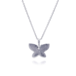 wholesale sterling silver matte finish butterfly cz necklace