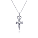 wholesale sterling silver cross crown cz center pearl necklace