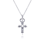 wholesale sterling silver cross crown cz center pearl necklace