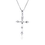 wholesale sterling silver cross cz necklace