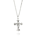 wholesale sterling silver cross cz necklace