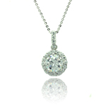 wholesale sterling silver round cz outline necklace