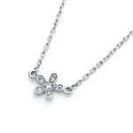 wholesale sterling silver flower cz inlay necklace