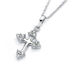 wholesale 925 sterling silver cz cross pendant necklace