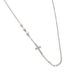 wholesale 925 sterling silver cz 3 pearl 1 cross pendant necklace