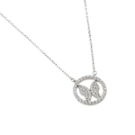 wholesale 925 sterling silver butterfly circle necklace