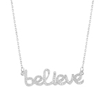 wholesale 925 sterling silver believe necklace