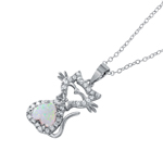 wholesale 925 sterling silver cz birthkitty pendant necklace