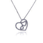 sterling silver 3 hearts pendant necklace