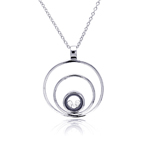 wholesale 925 sterling silver 3circles pendant necklace