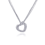 sterling silver double hearts pendant necklace