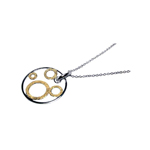 sterling silver and gold plated mutli open circle pendant necklace