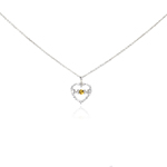wholesale 925 sterling silver yellow o cz heart mom pendant necklace
