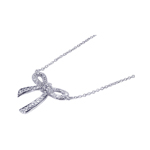wholesale 925 sterling silver bowtie cz inlay necklace