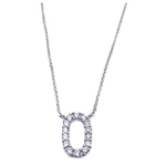 wholesale sterling silver cz number 0 pendant necklace