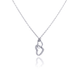 wholesale sterling silver cz heart pendant necklace