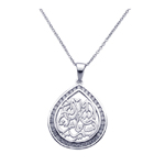 wholesale sterling silver cz tear pendant necklace