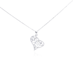 wholesale sterling silver cz heart pendant necklace