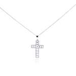 wholesale sterling silver diamond cross pendant necklace