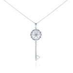 wholesale sterling silver diamond key pendant necklace