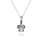 wholesale sterling silver cz turtle pendant necklace