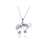 wholesale sterling silver cz elephant pendant necklace