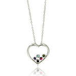 wholesale sterling silver cz heart pendant necklace