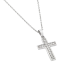 wholesale sterling silver cz cross pendant necklace