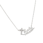 wholesale sterling silver cz small cross faith underlined pendant necklace