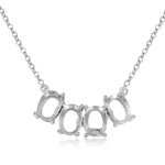 wholesale sterling silver 4 mounting necklace