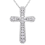 wholesale sterling silver cz cross necklace