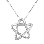 wholesale sterling silver intertwined star pendant with chain