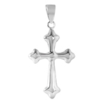 sterling silver double sided beveled cross shaped pendant