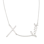 wholesale sterling silver cz cross faith pendant necklace