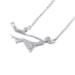 wholesale sterling silver mother and child cz necklace