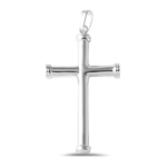 sterling silver high polish cross pendant with border