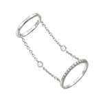 wholesale 925 Sterling Silver Rhodium Finish Small Round CZ Slave Wire Ring