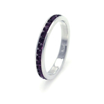 wholesale 925 Sterling Silver Rhodium Finish Channel Amethyst Eternity Wedding Band