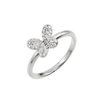 wholesale 925 Sterling Silver Rhodium Finish CZ Butterfly Ring