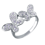 wholesale 925 Sterling Silver Rhodium Finish Butterfly Ring